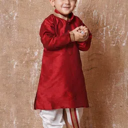 Aj DEZInES Boys Solid Kurta with Dhoti Pants image 5