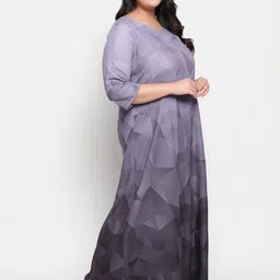 Amydus Women Plus Size Grey Maxi A-Line Dress image 3