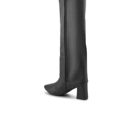 SHUZ TOUCH Women High Top Block-Heeled Slouchy Boots image 4