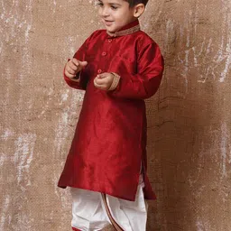 Aj DEZInES Boys Solid Kurta with Dhoti Pants image 3