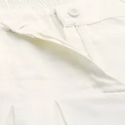 W Women White Regular Fit Solid Parallel Trousers image 5