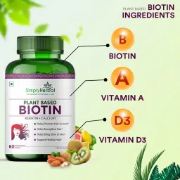 Simply Herbal Biotin Tablets With Calcium Natural (60 tablets) image 3
