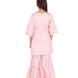 Cutecumber Kids Pink Embellished  Kurta, Palazzos with Bag image 2