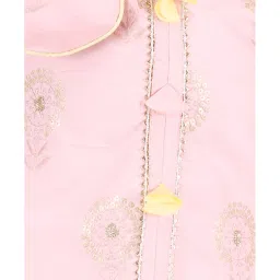 Cutecumber Kids Pink Embellished  Kurta, Palazzos with Bag image 4