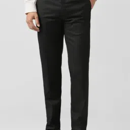 Van Heusen Black Slim Fit Texture Trousers-picture-16