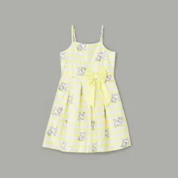 Fame Forever by Lifestyle Girls Yellow Printed Dress-image-82