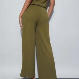 Code By Lifestyle Green Regular Fit Trousers image 2
