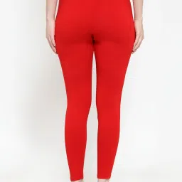 Gracit Red & Off-White Mid Rise Leggings - Pack Of 3 image 3