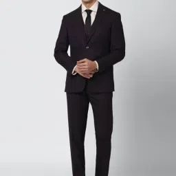 Peter England Maroon Slim Fit Self Pattern Blazer image 1