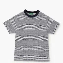 United Colors of Benetton Kids Navy & White Cotton Striped T-Shirt-picture-37