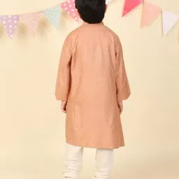 Fabindia Boys Pink Printed Kurta image 2