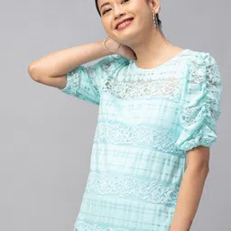 Globus Blue Lace Top image 4