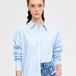 Cover Story Blue Striped Shirt-image-77