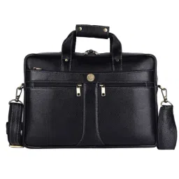 HiLEDER 100% Pure Genuine Premium NDM Leather Briefcase Laptop Messenger Satchel Office Bag, Black-picture-28