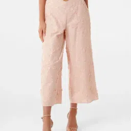 Forever New Light Peach Cotton Floral Print Pants-image-10