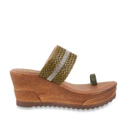 Catwalk Women's Green Toe Ring Wedges-picture-37