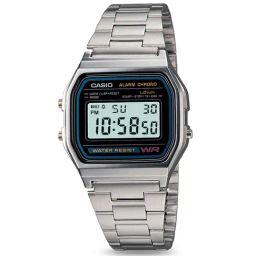 Casio Vintage A158WA-1DF Black Digital Dial Silver Stainless Steel Band D011-picture-19