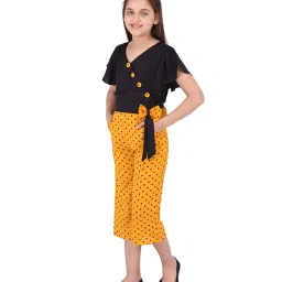 Cutecumber Kids Black & Yellow PrintedJumpsuit image 3