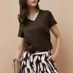 Fame Forever By Lifestyle Brown Cotton Regular Fit T-Shirt image 3