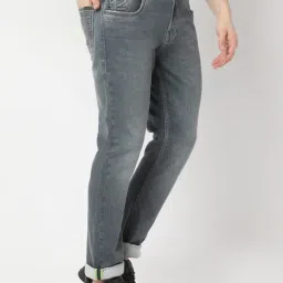 Spykar Blue Cotton Blend Slim Solid Jeans image 4