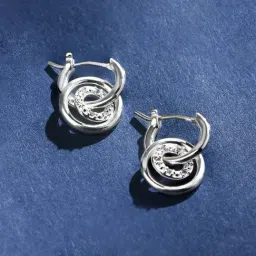 Accessorize London Sterling Silver Charm Hoops Earrings-picture-11