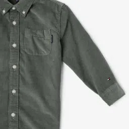 Tommy Hilfiger Kids Green Cotton Regular Shirt image 4