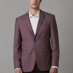 Louis Philippe Purple Slim Fit Texture Blazer-picture-27