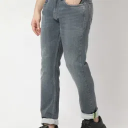 Spykar Blue Cotton Blend Slim Solid Jeans image 3