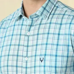 Allen Solly Blue Slim Fit Checks Shirt image 4