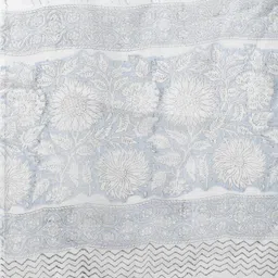 Divena Women Blue Floral Printed Pure Cotton Kurta with Trousers & With Dupatta image 3