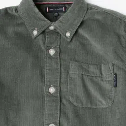 Tommy Hilfiger Kids Green Cotton Regular Shirt image 3