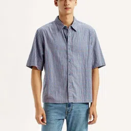 Levi's Men's Checkered Blue Boxy Shirt-picture-32