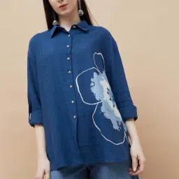 Colour Me by Melange Blue Print Shirt-picture-35