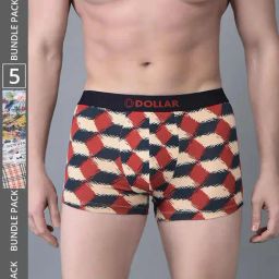 Dollar Bigboss Assorted Cotton Regular Fit Printed Trunks - Pack Of 5-picture-18