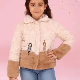Cutecumber Girls Beige Winter Jacket-picture-44