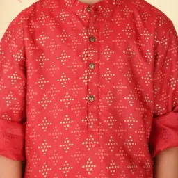 Fabindia Boys Red Printed Kurta image 5