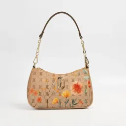 Elle Brown Printed Shoulder Handbag-image-20