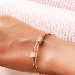 Silberry 92.5 Sterling Rose Gold Alligned Kada image 2