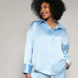 Campus Sutra Blue Regular Fit Sleepwear Shirt-picture-21