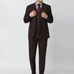 Van Heusen Brown Slim Fit Three Piece Suit image 1