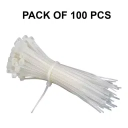 IB BASICS Cable Ties PVC White 200 x 2.5 mm (Pack of 100) image 2