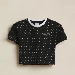 Allen Solly Girls Black Cotton Printed T-Shirt-image-51