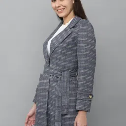 Allen Solly Blue Cotton Checks Jacket image 3