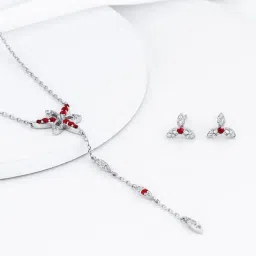 GIVA 92.5 Sterling Silver Heart in Heart Necklace & Earring Set-picture-48