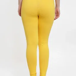 Gracit Yellow & Cream Mid Rise Leggings - Pack Of 3 image 3