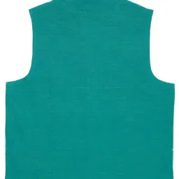 Fabindia Kids Blue Embroidery Waist Coat image 2