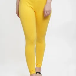Gracit Yellow & Blue Mid Rise Leggings - Pack Of 3 image 2