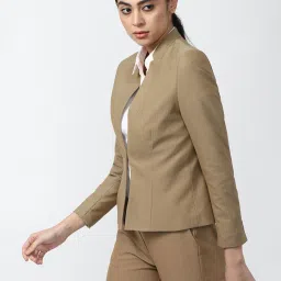 Van Heusen Khaki Cotton Regular Fit Blazer image 3