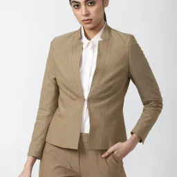 Van Heusen Khaki Cotton Regular Fit Blazer image 1