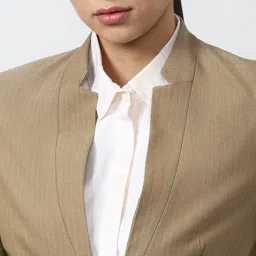 Van Heusen Khaki Cotton Regular Fit Blazer image 5